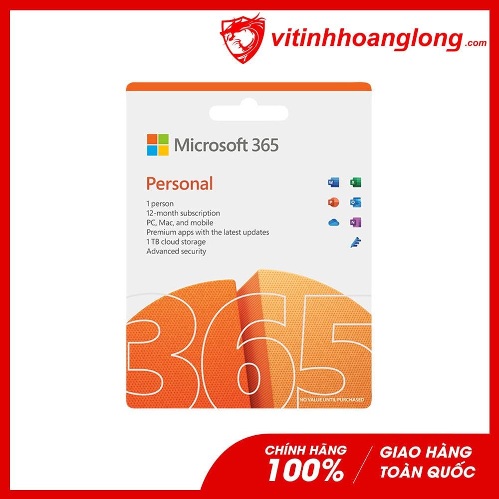 Phần mềm Microsoft 365 Personal bản quyền Eng Subscr 1YR APAC EM MEDIALESS (QQ2-01398)