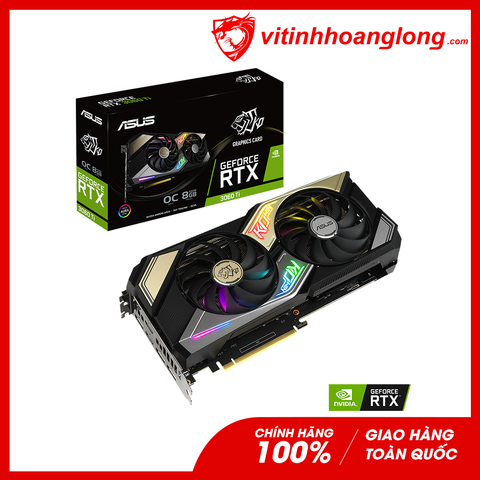  Card màn hình VGA Asus Geforce RTX 3060Ti 8GB GDDR6 KO OC Edition V2 LHR (KO-RTX3060TI-O8G-V2-GAMING) 