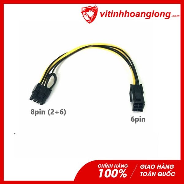 Cáp nguồn phụ VGA Từ 6 Pin Sang 2 Cổng 8 Pin (6+2) (30cm)