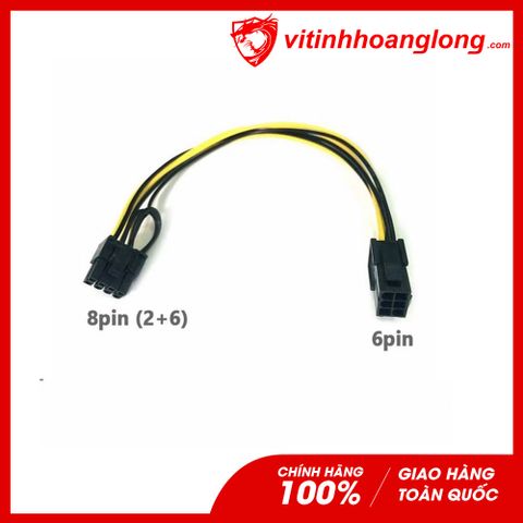  Cáp nguồn phụ VGA Từ 6 Pin Sang 2 Cổng 8 Pin (6+2) (30cm) 