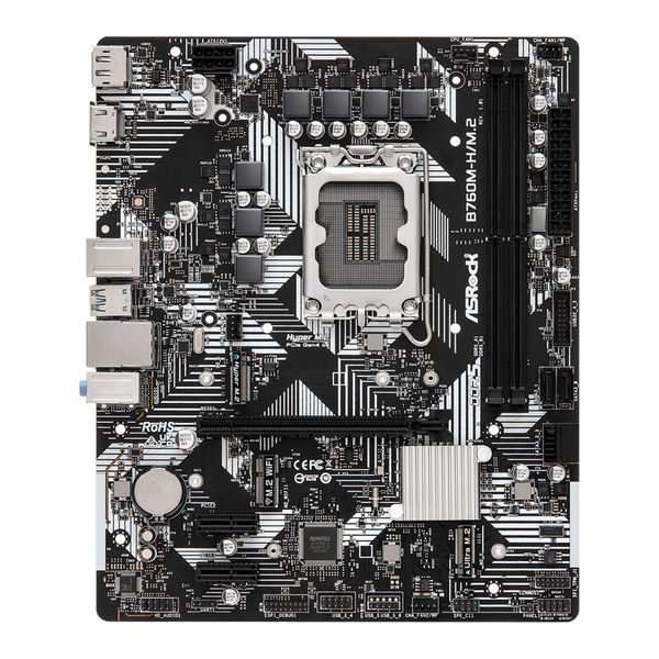  Mainboard ASRock B760M-H/M.2 | Intel B760, Socket 1700, Micro ATX, 2 khe DDR5 