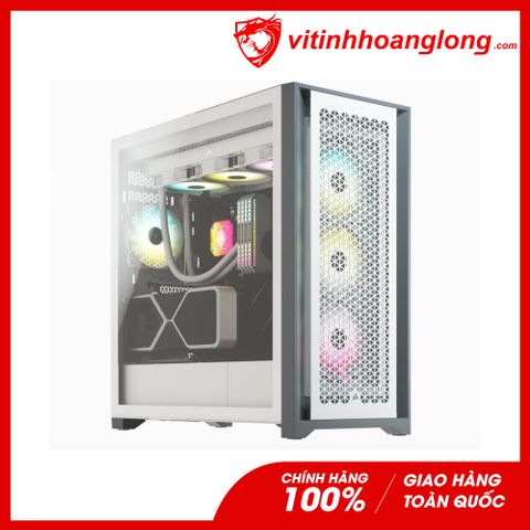  Vỏ Case máy tính Corsair 5000D Airflow TG White (CC-9011211-WW) tặng kèm 2 fan 