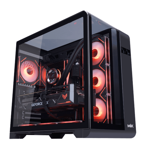  Thùng máy Case Mik Barbatos ATX - Black | AIO 360, view 3 góc 