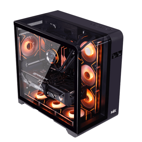  Thùng máy Case Mik Barbatos ATX - Black | AIO 360, view 3 góc 