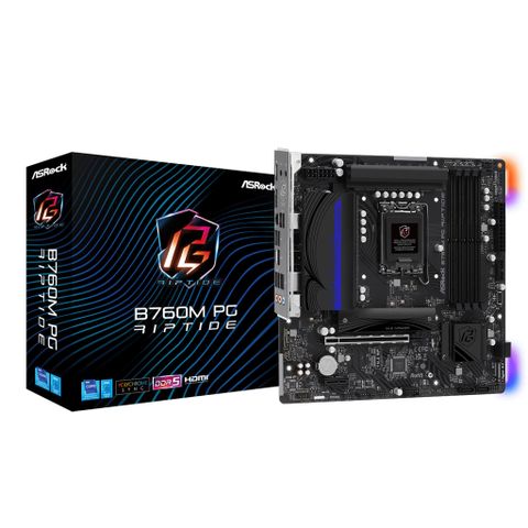  Mainboard ASRock B760M PG Riptide | Intel B760, Socket 1700, Micro ATX, 4 khe DDR5 