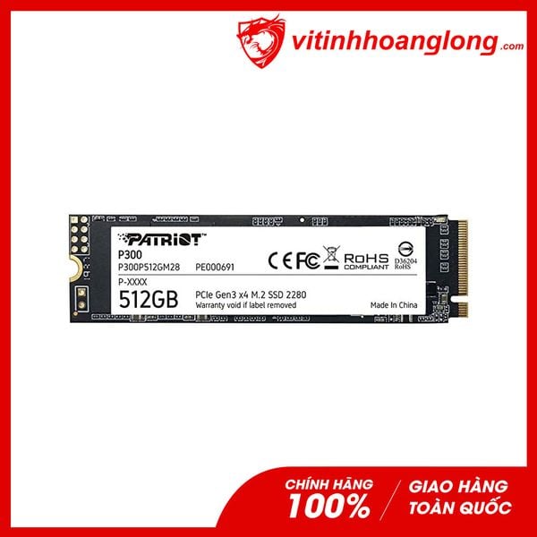 Ổ cứng SSD Patriot 512GB P300 M2 2280 NVMe (P300P512GM28)