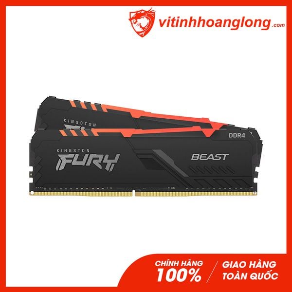 Ram PC DDR4 Kingston 16G Bus 3200 HyperX Fury Beast RGB (2x 8GB) (KF432C16BB1A/16)