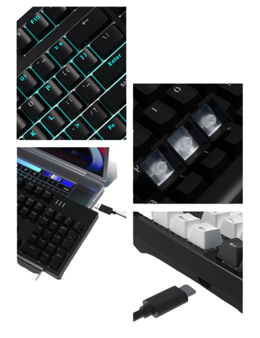  Bàn phím FL-Esports MK104 Pro Black Switch Outemu Red 