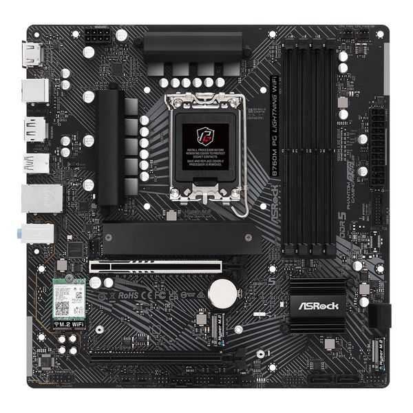  Mainboard ASRock B760M PG Lightning WiFi | Intel B760, Socket 1700, Micro ATX, 4 khe DDR5 