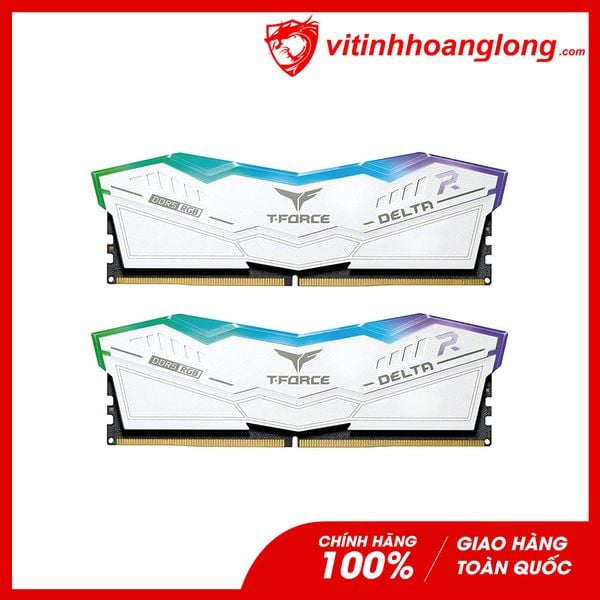 Ram PC DDR5 TeamGroup 32G Bus 6000 T-Force Delta White RGB (2x16GB) Tản Nhiệt (FF4D532G6000HC38ADC01)