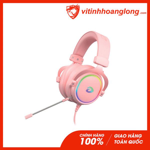 Tai nghe DareU EH925S Queen Pink 7.1 Surround Gaming Led RGB (Hồng)