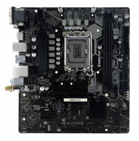  Mainboard Biostar Z690MX2-E D4 WiFi Socket | Có Socket WiFi & Card Intel 