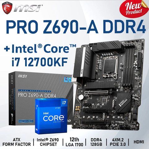  Combo Main CPU: MSI Z690-A Wifi + Intel core i7 12700KF 