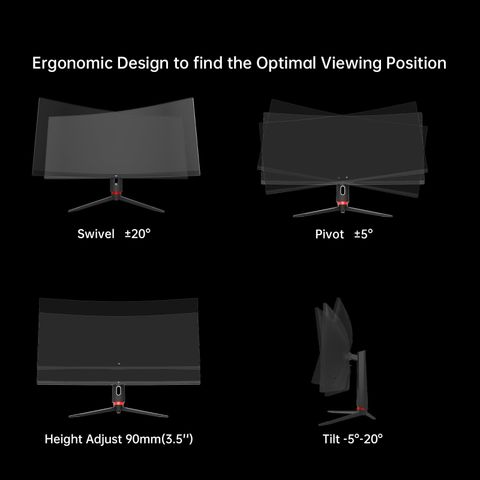  Màn hình gaming KTC H34S18S WQHD | 34 inch 2K VA 165Hz 1ms cong đen 