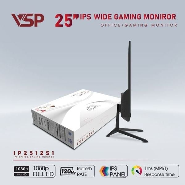  Màn hình VSP IP2512S1 | 24.5 inch Full HD IPS 120Hz 1ms phẳng đen 