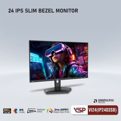  Màn hình VSP IP2403SB Trắng | 23.8 inch Full HD IPS 100Hz 1ms phẳng 