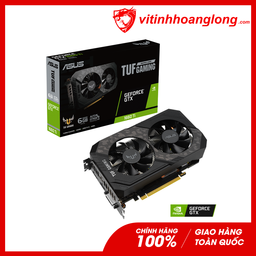 Card màn hình VGA Asus Geforce GTX 1660Ti 6GB GDDR6 TUF Gaming EVO OC Edition (TUF-GTX1660TI-O6G-EVO-GAMING)