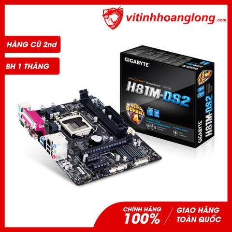  Mainboard Bo mạch chủ GIGABYTE GA-H81M-DS2 - HÀNG CŨ - BH 1T - Vi tính Hoàng Long 