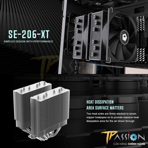  Tản nhiệt khí CPU ID-Cooling SE-55 ARGB - Trắng (Nhập khẩu) 