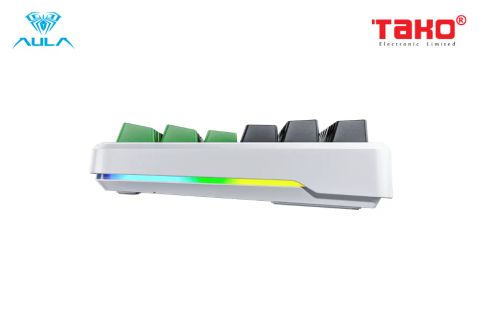  BÀN PHÍM CƠ GAMING 3 MODE AULA F87 (Phiên bản đen + trắng + xanh lá/ Grey Wood V4 Switch) 