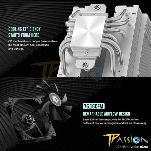  Tản nhiệt khí CPU ID-Cooling SE-55 ARGB - Trắng (Nhập khẩu) 