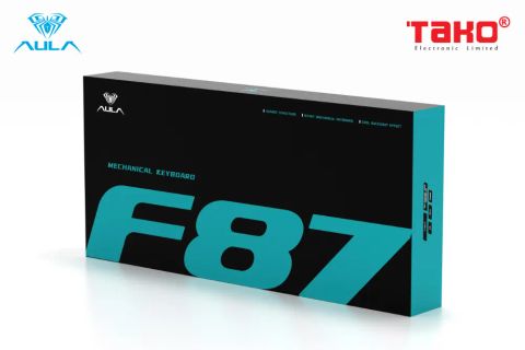  BÀN PHÍM CƠ GAMING CÓ DÂY AULA F87 (Phiên bản đen + trắng + xanh dương/Grey Wood V4 switch) 