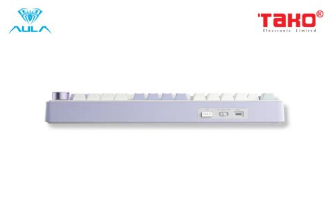  BÀN PHÍM CƠ GAMING 3 MODE AULA F75 (Phiên bản Tím nhạt + Be + Xanh lá/ Grey Wood V3 Switch) 