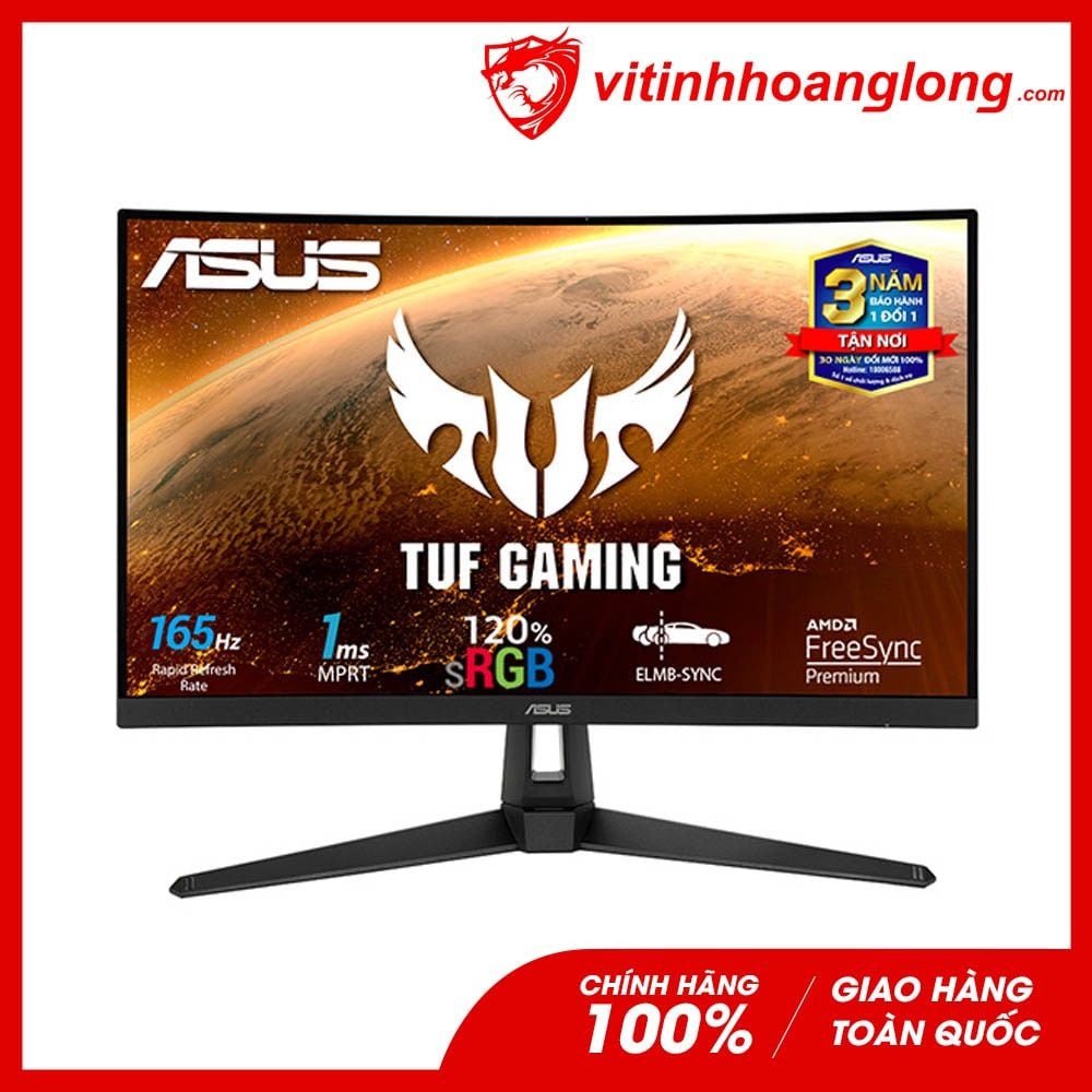  Màn hình cong máy tính bàn Asus TUF GAMING VG27VH1B FHD 27 inch 165Hz 