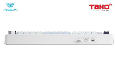  BÀN PHÍM CƠ GAMING 3 MODE AULA F75 (Phiên bản Ice Blue/Xanh nhạt+trắng+xanh đậm/ Reaper switch) 