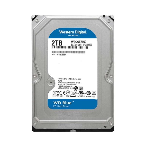  Ổ cứng HDD WD 2TB Blue 3.5 inch, 7200RPM, SATA, 256MB Cache (WD20EZBX) 