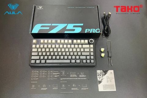  BÀN PHÍM CƠ GAMING 3 MODE AULA F75 PRO (Phiên bản Black gradient/Reaper switch) 