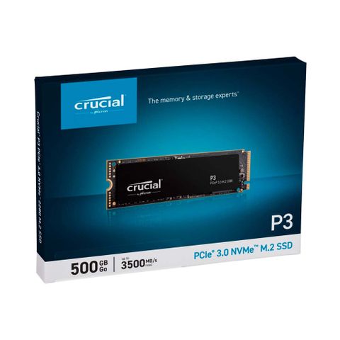  Ổ cứng SSD Crucial P3 M.2 2280 NVMe (PCIe Gen 3 x4) 500GB, R/W: 3500/1900 (MB/s) 