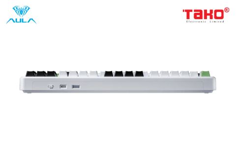  BÀN PHÍM CƠ GAMING 3 MODE AULA F87 (Phiên bản đen + trắng + xanh lá/ Grey Wood V4 Switch) 