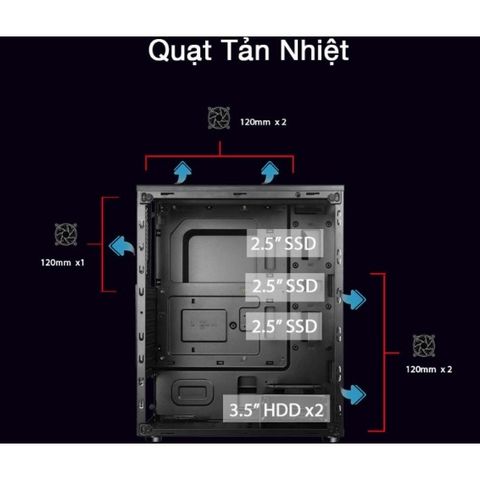  Vỏ Case máy tính Jetek Game G9321 White (No Fan) 