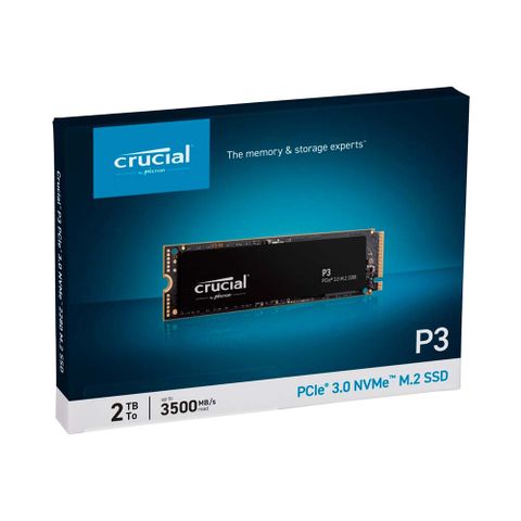  Ổ cứng SSD Crucial P3 M.2 2280 NVMe (PCIe Gen 3 x4) 2TB, R/W: 3500/3000 (MB/s) 