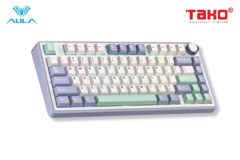  BÀN PHÍM CƠ GAMING 3 MODE AULA F75 (Phiên bản Ice Green/Tím nhạt+be+xanh lá/ Reaper switch) 