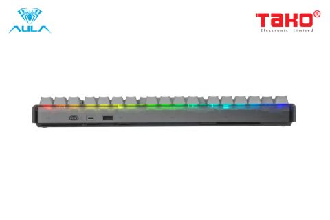  BÀN PHÍM CƠ GAMING 3 MODE AULA F87 PRO (Phiên bản Black gradient/ Grey wood V4 switch) 