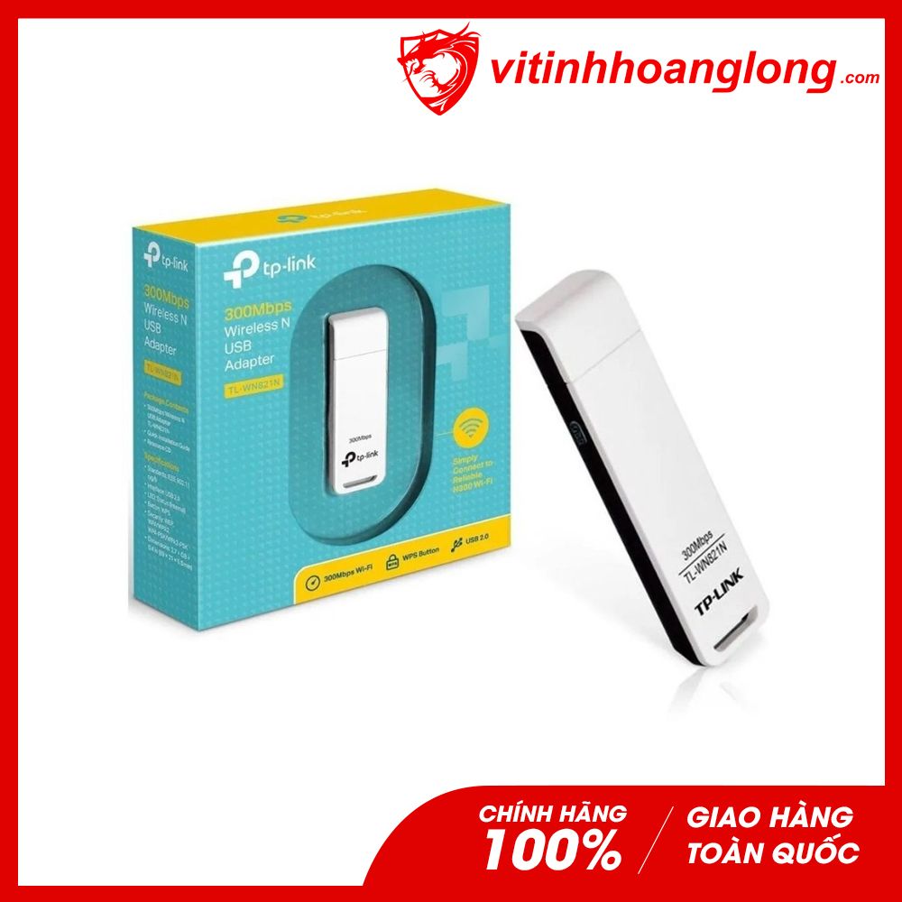 USB Wi-Fi chuẩn N tốc độ 300Mbps TP-Link TL-WN821N
