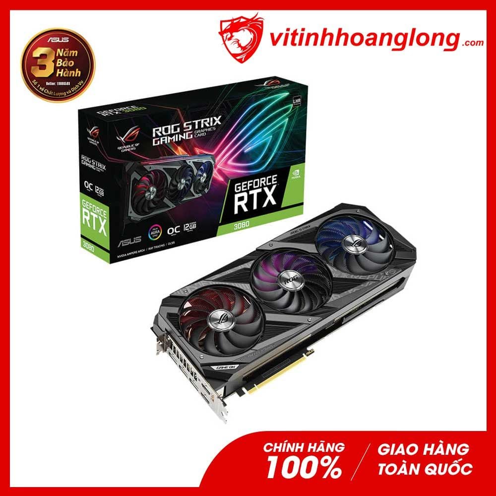 Card màn hình VGA Asus Geforce RTX 3080 Rog Strix EVO OC Edition 12GB GDDR6X