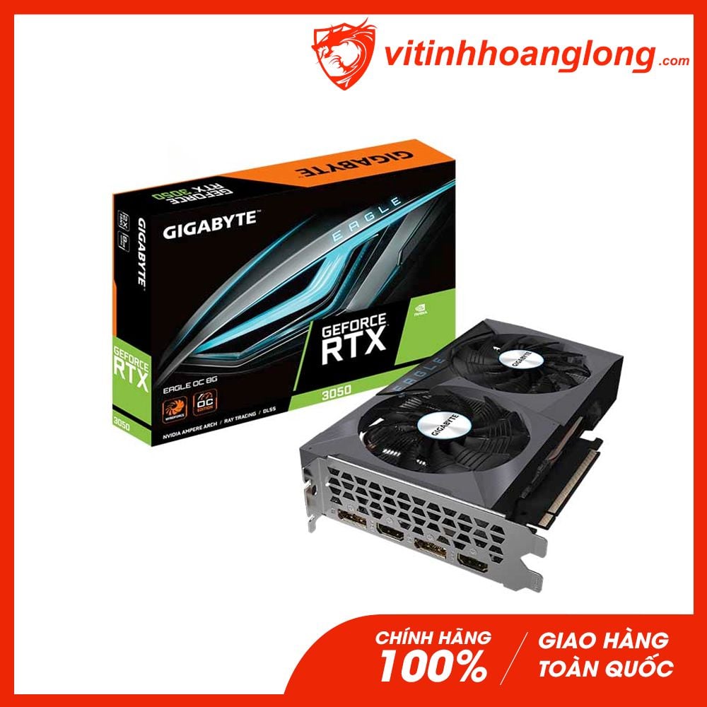  Card màn hình VGA Gigabyte Geforce RTX 3050 8GB GDDR6 EAGLE OC (GV-N3050EAGLE OC-8GD) 