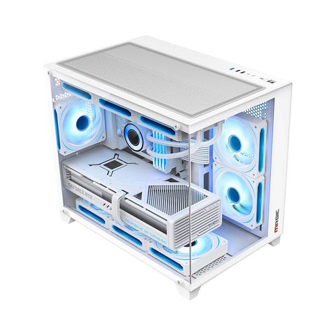  Thùng máy Case Magic Aqua-M Ultra Pro - Trắng/ Đen | Full Micro ATX, AIO 360 Top 