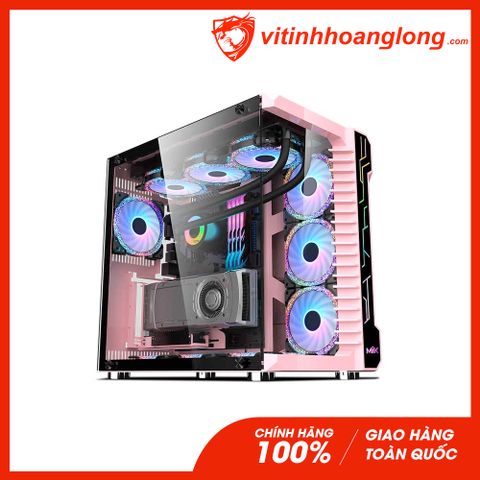  Vỏ Case máy tính Mik LV07 Tempered Glass (Hồng) (No Fan) 