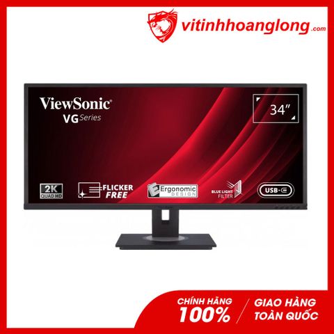  Màn hình máy tính ViewSonic 34 Inch VG3456 WQHD, loa kép, VA, 60Hz, 5ms 