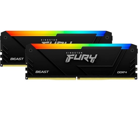  Ram Kingston Fury Beast RGB 16GB | 2x8GB, DDR4, 3200MHz (KF432C16BB2AK2/16) 