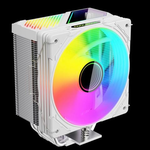 Tản nhiệt khí CPU CoolMoon GT600 ARGB | Hiển thị nhiệt độ, Trắng 