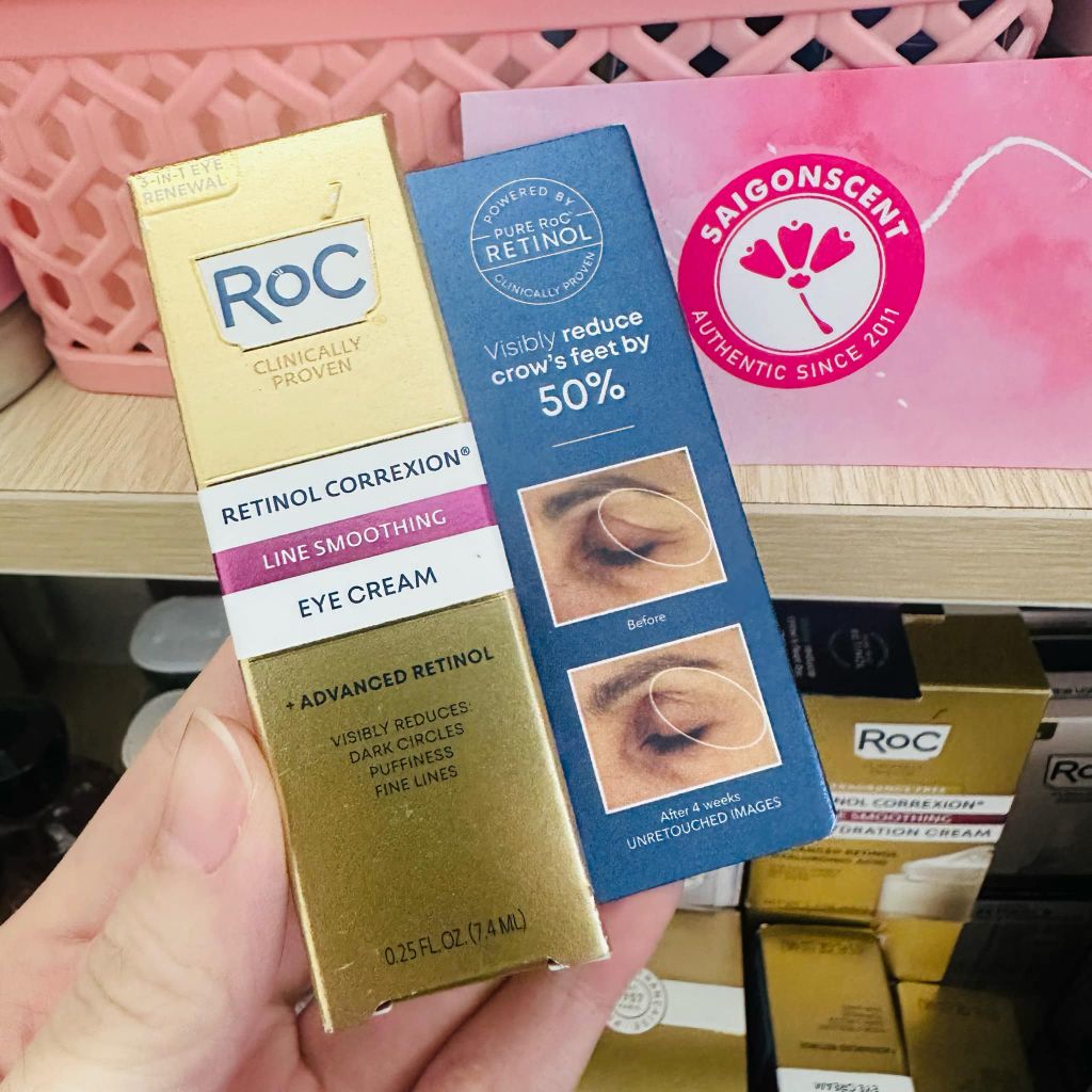 MINI - Kem dưỡng mắt xóa nếp nhăn RoC RETINOL CORREXION Line Smoothing Eye Cream 7.4mL