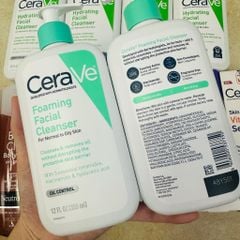 MẪU MỚI NĂM 2024 Sữa rửa mặt cho da thường/da dầu CeraVe Foaming Facial Cleanser 355mL
