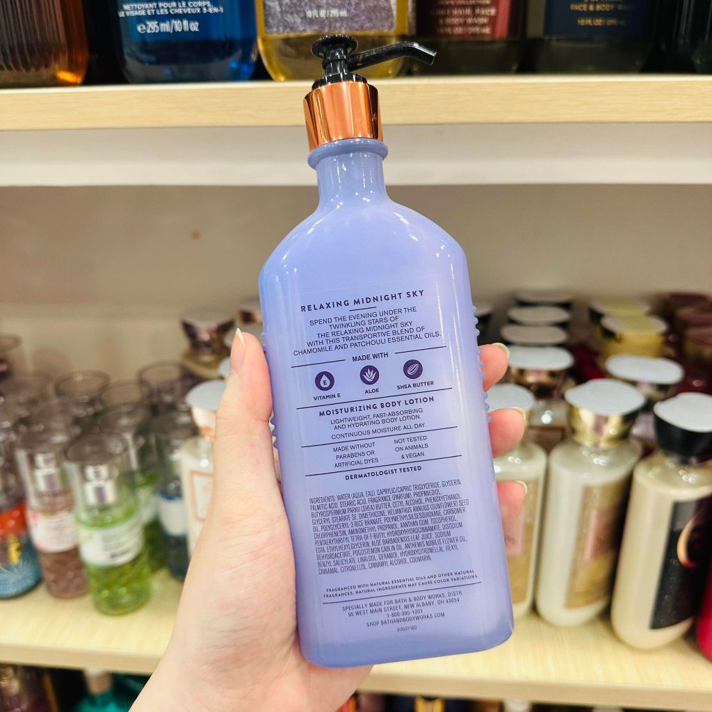 Sữa Dưỡng Thể Bath & Body Works Aromatherapy Body Lotion RELAXING MIDNIGHT SKY Chamomile + Patchouli 192mL
