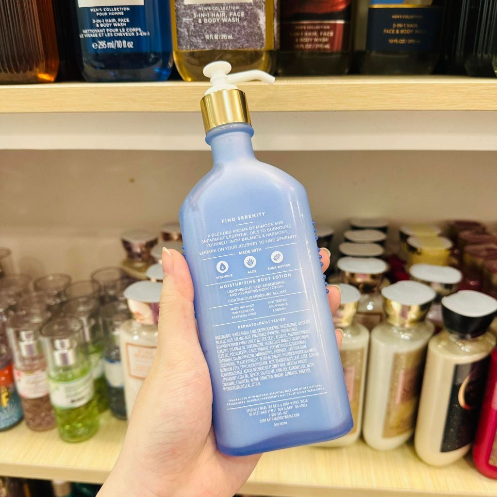 Sữa Dưỡng Thể Bath & Body Works Aromatherapy Body Lotion FIND SERENITY Mimosa + Spearmint 192mL