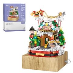 Đồ chơi lắp ráp hộp nhạc Giáng Sinh LOZ 1238 Building Blocks Music Box Series Christmas House 979 mảnh